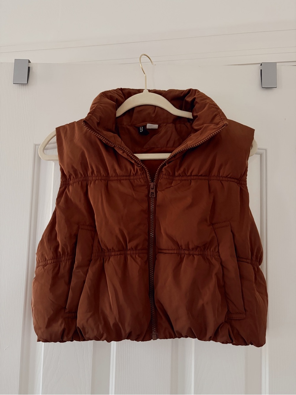 H&M Mocha Brown Oversized Puffer Vest